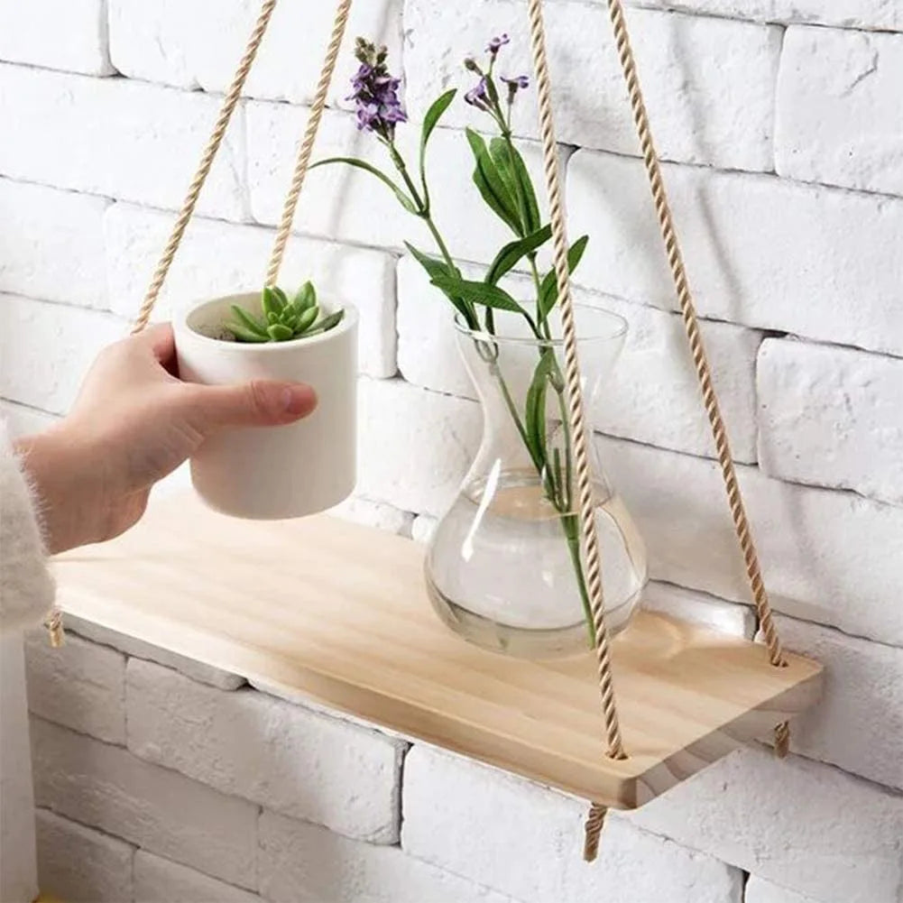 1pc Wooden hanging Wall Shelves