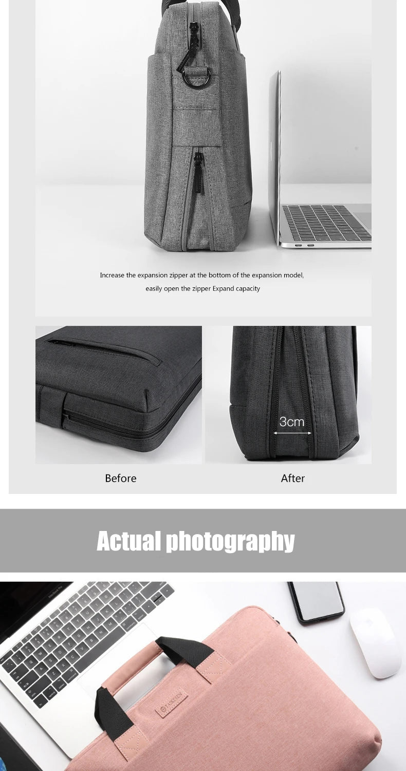 Laptop Bag case 13.3 14 15.6 17.3 inch Waterproof Bag for Macbook Air Pro 13 15 Computer Shoulder Handbag Briefcase Bag