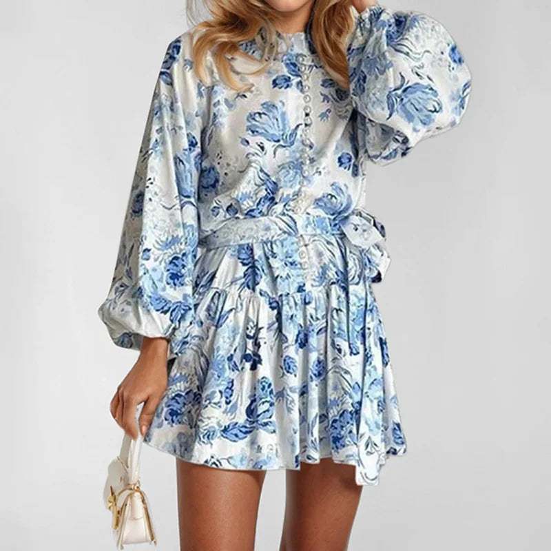 Elegant Women’s Midi Dress 2025 – Long Sleeve Vintage