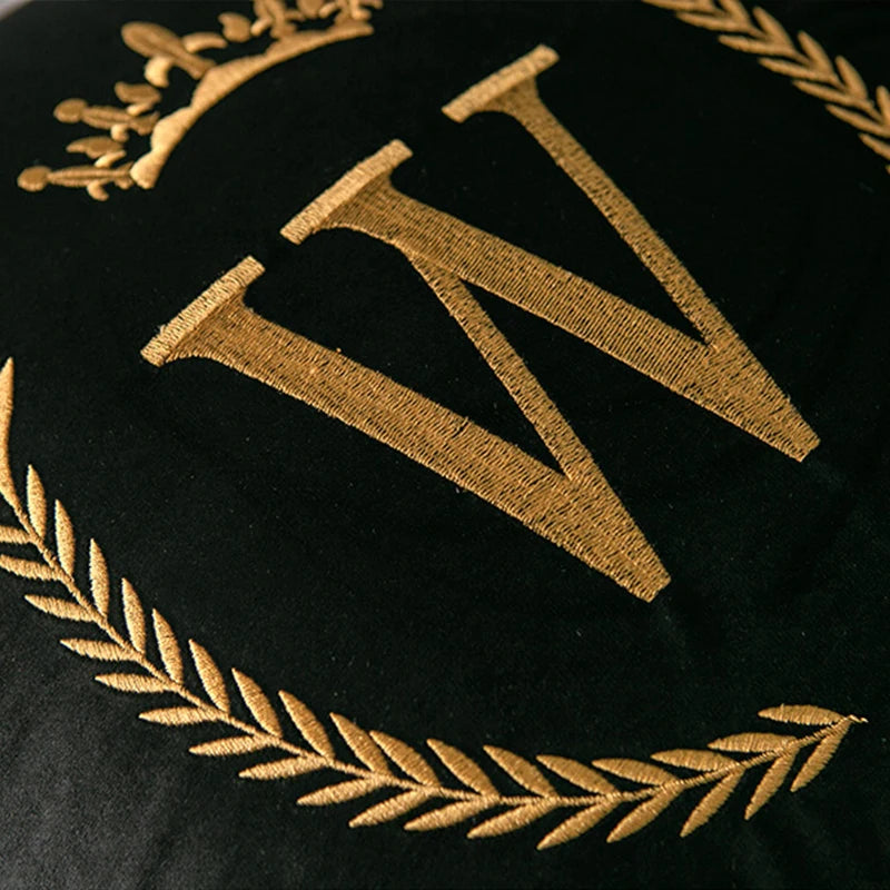 Luxury Monogram Embroidered Pillowcase