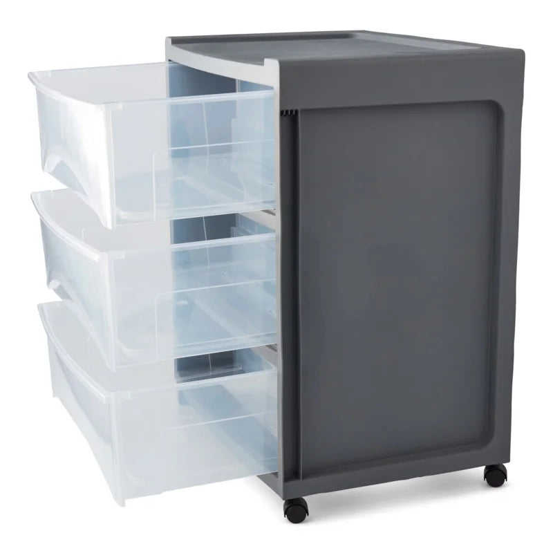 3 Drawer Wide Mobile Storage Cart