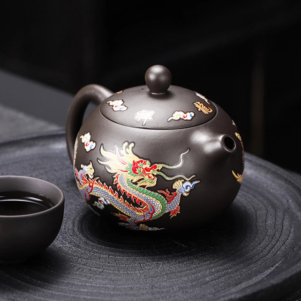 DragonPhoenix Color-Changing Purple Clay Teapot