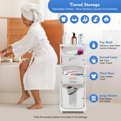 3 Tier rolling  Laundry Hamper