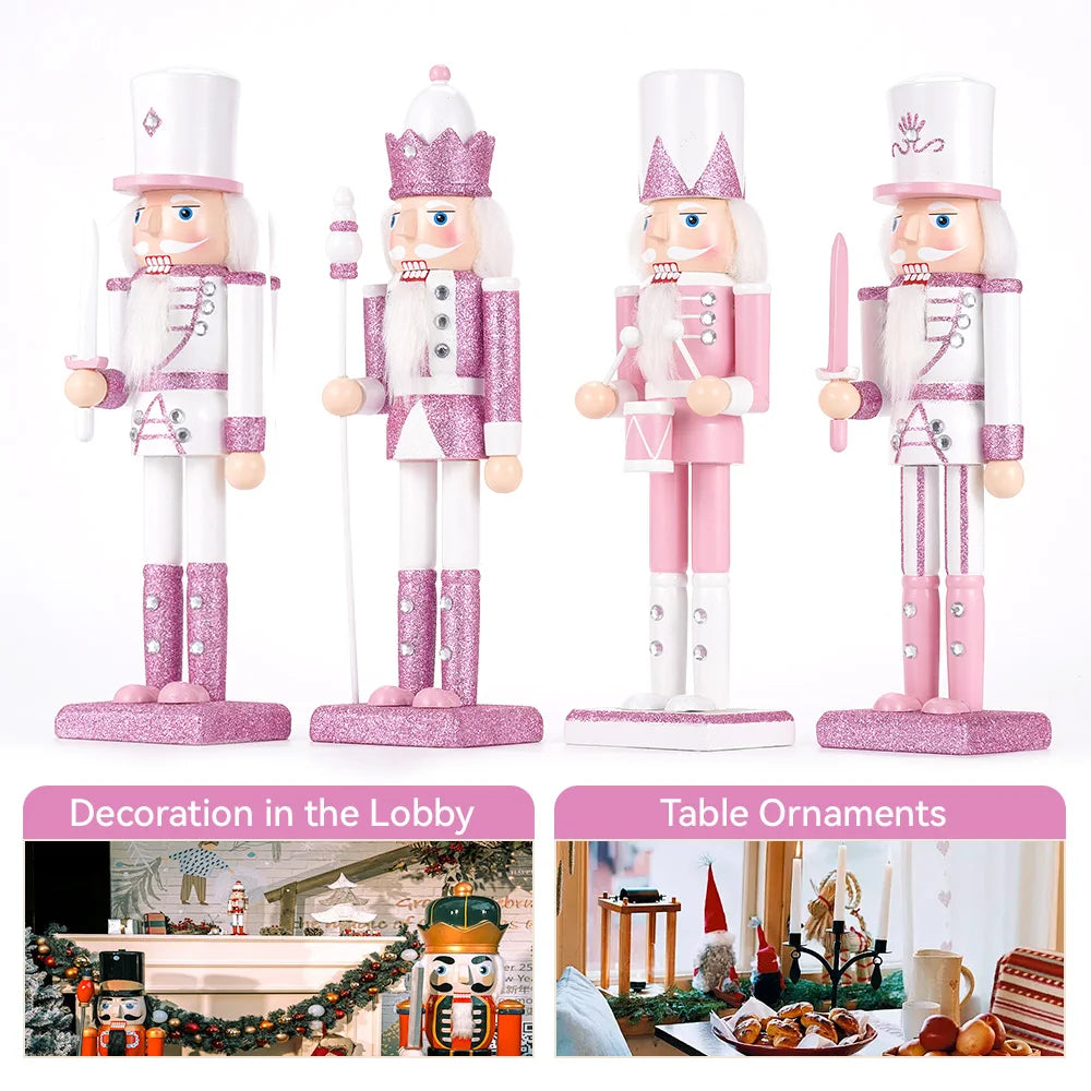 Pretty in Pink Wooden Nutcracker Solider Figurine