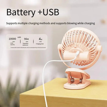 Table Fan with  Clamp
 Rechargeable USB