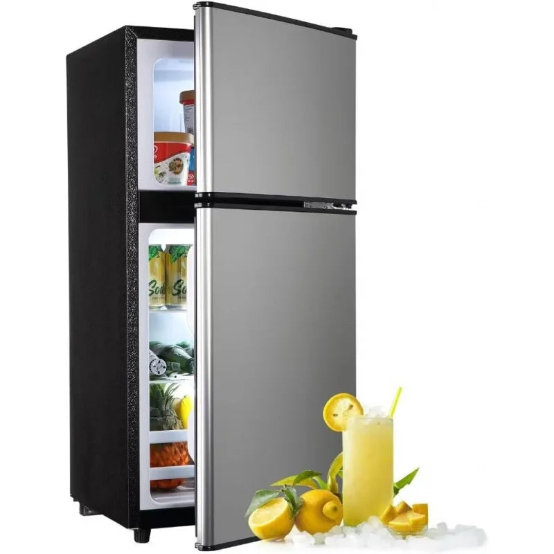 Compact Refrigerator with Double Door, 3.5 Cu.Ft