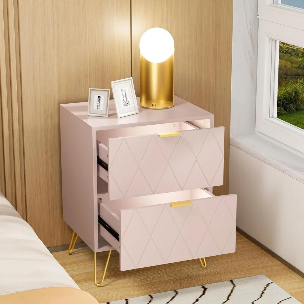 "Blush Bloom Twin Nightstands