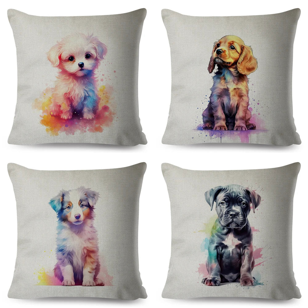 Adorable Watercolor Pet Pillowcase