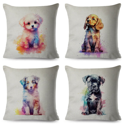 Adorable Watercolor Pet Pillowcase