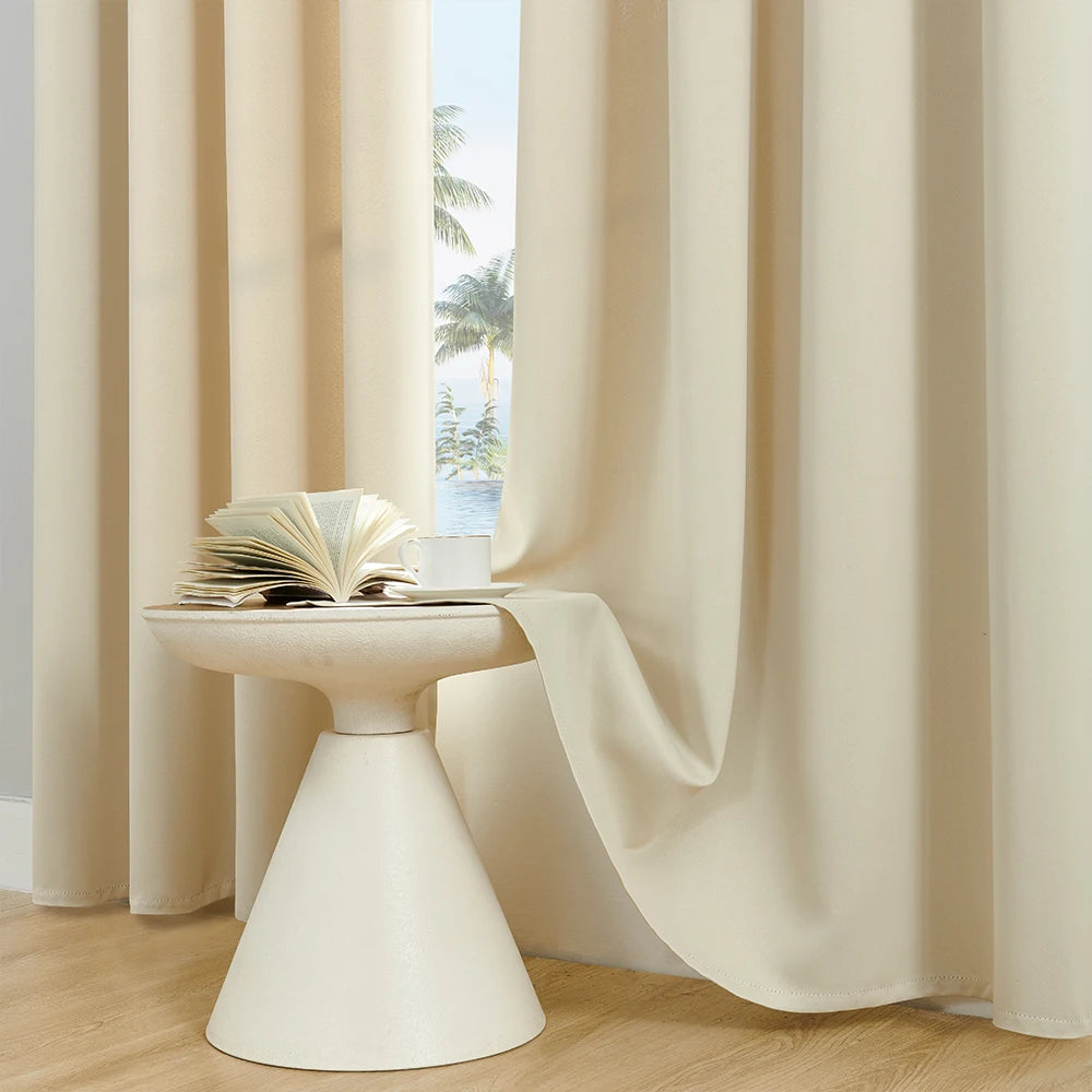 1Pc Solid Color Blackout Curtain