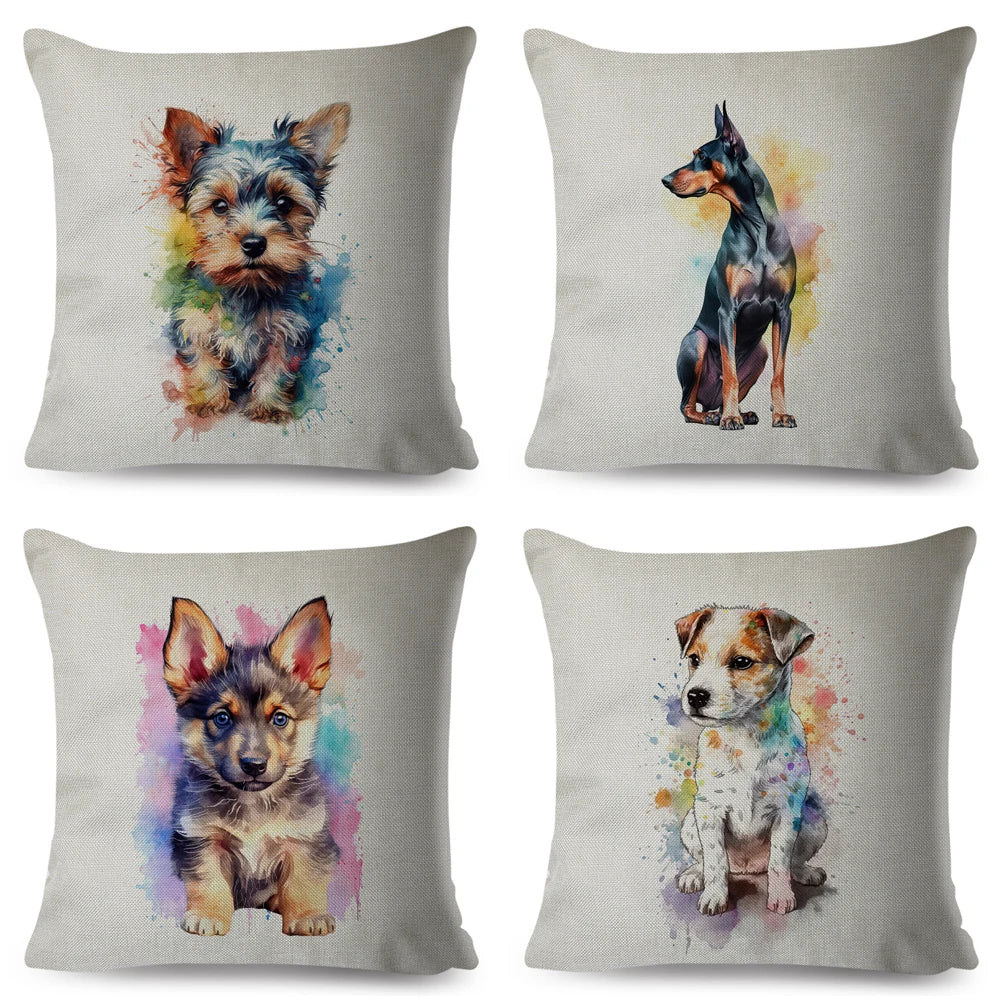 Adorable Watercolor Pet Pillowcase
