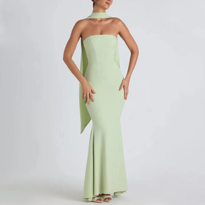 Mia Muse Elegant Maxi Dress – Sleeveless Strapless Formal Evening Dress