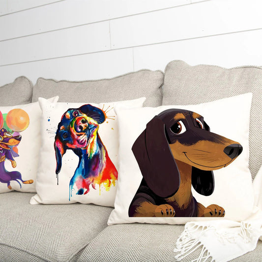 45X45cm Dachshund Art Pillowcase