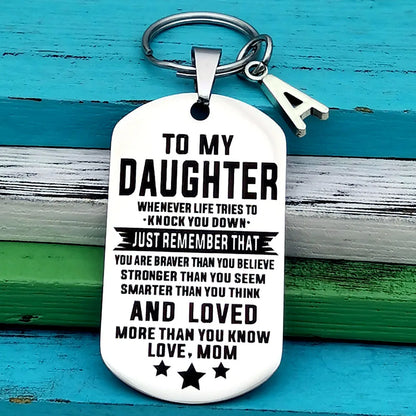 To My Son Daughter Keychain Gift From Mom Inspirational " Going Off To College" Happy.