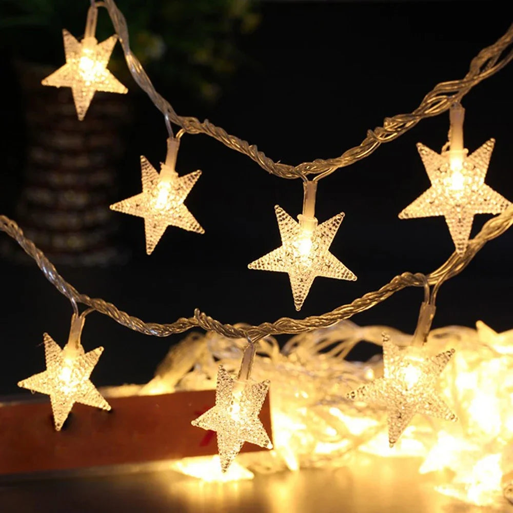 LED Star String Lights Garland