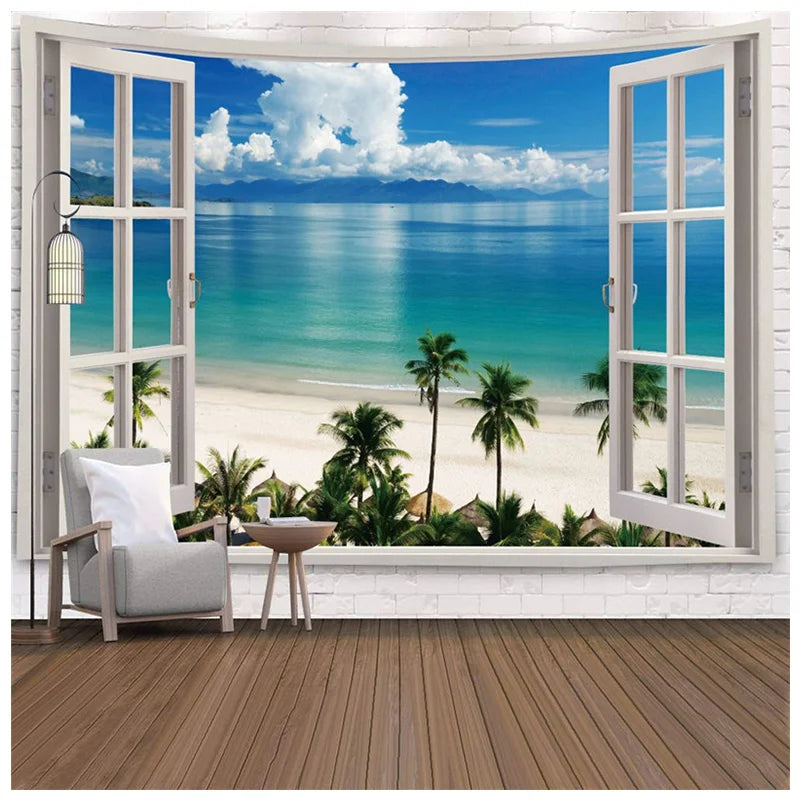 Imitation Window Landscape Tapestry