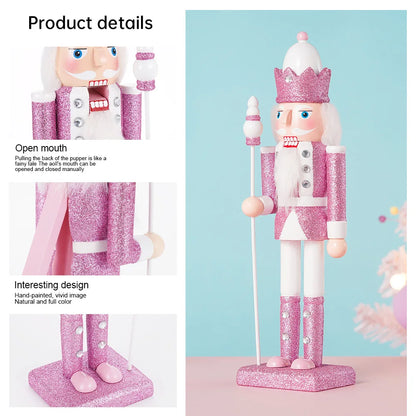 Pretty in Pink Wooden Nutcracker Solider Figurine