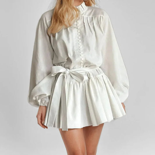 Elegant Women’s Midi Dress 2025 – Long Sleeve Vintage