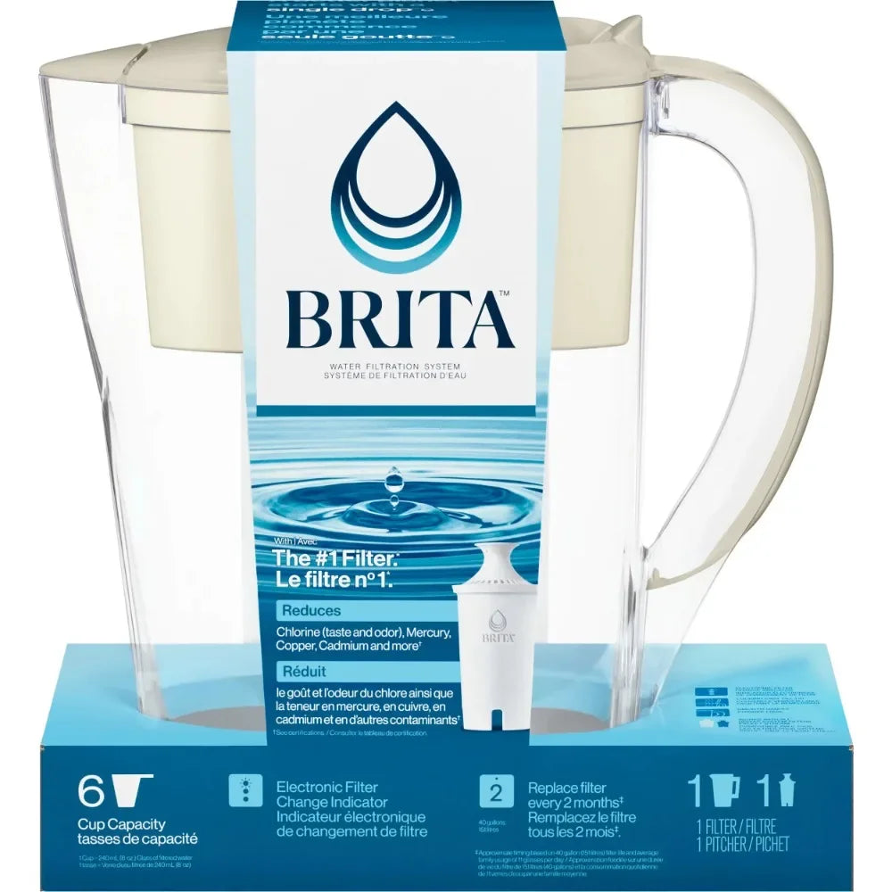 Brita Small  Plastic 6-Cup Water Filter Pitcher