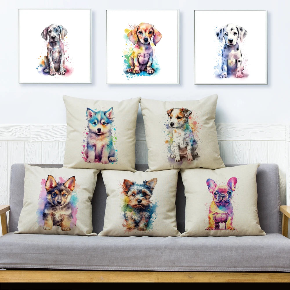 Adorable Watercolor Pet Pillowcase