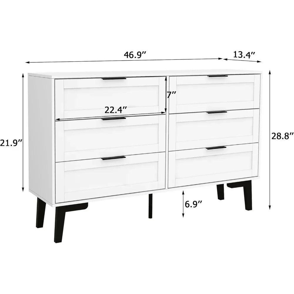 6 Drawer Modern Dresser