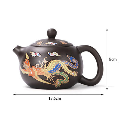 DragonPhoenix Color-Changing Purple Clay Teapot