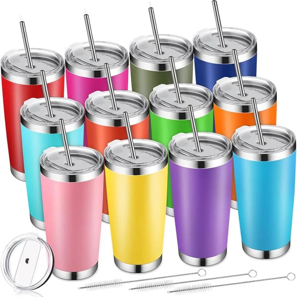 12 Pack Colorful Stainless Steel Tumblers