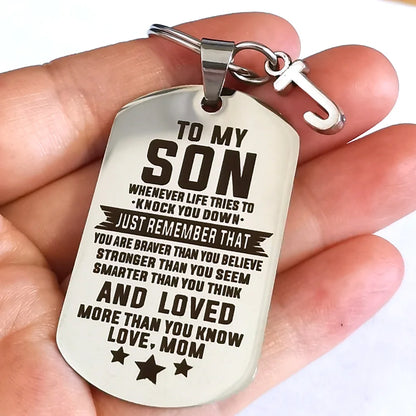 To My Son Daughter Keychain Gift From Mom Inspirational " Going Off To College" Happy.