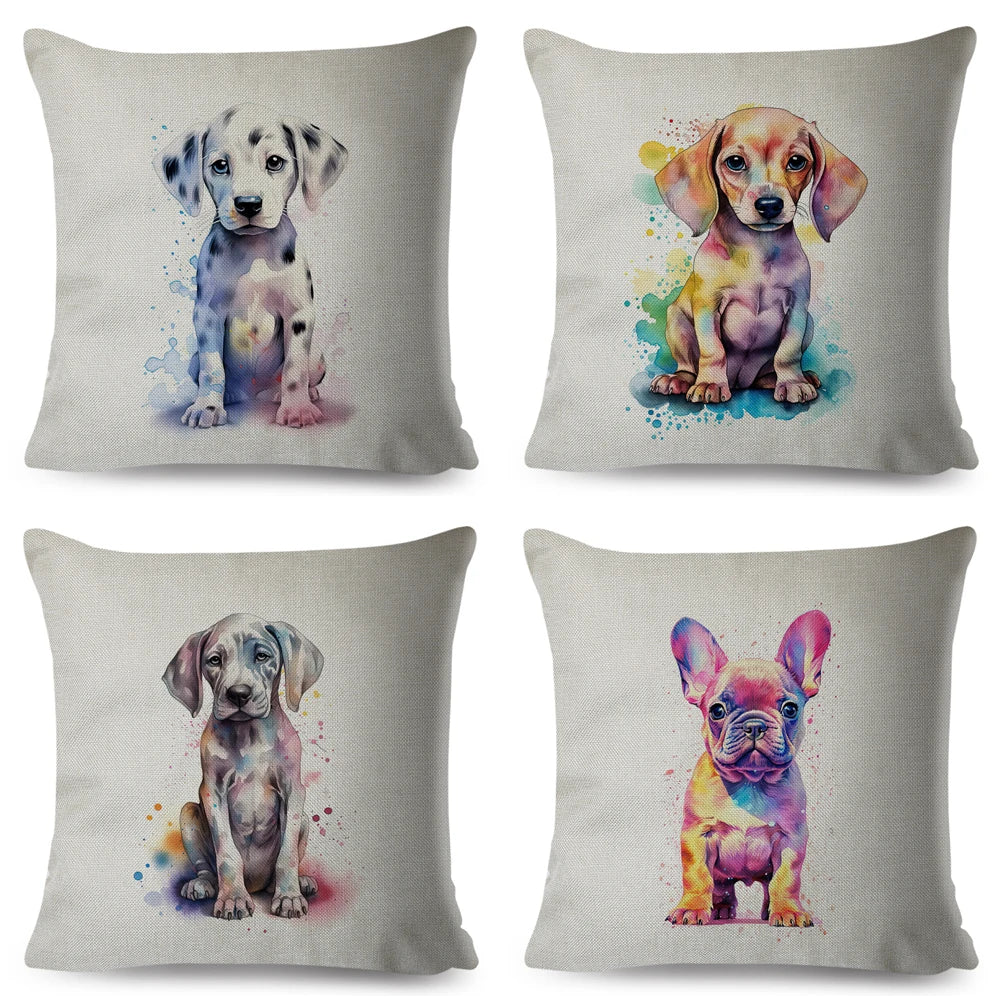 Adorable Watercolor Pet Pillowcase