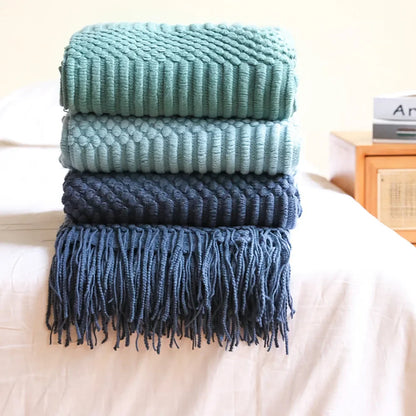 Soft Blanket Throw Cover  with Tassel