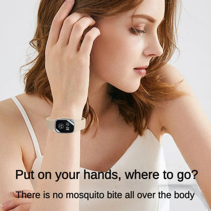 Three speed Ultrasonic Mosquito Deterrent  Bracelet  with Time Display Watch