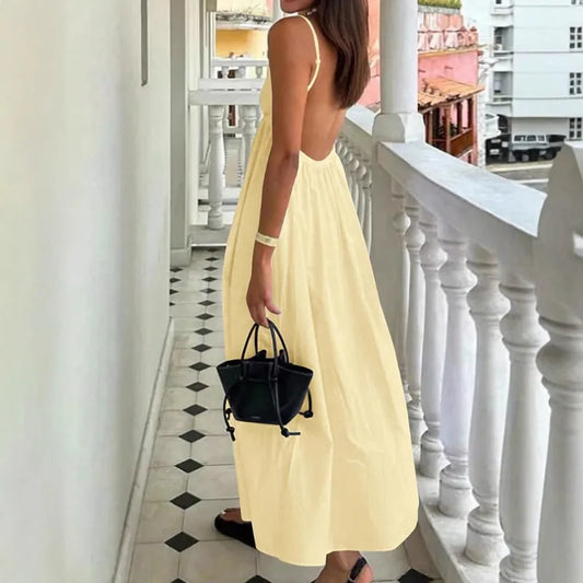 New 2025 Summer Women’s Dress – Sexy Backless V-Neck