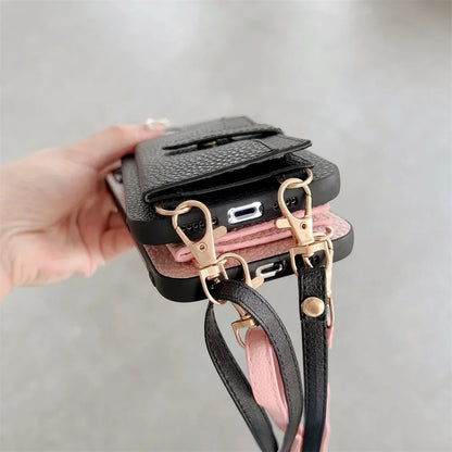 Crossbody Wallet Phone Case for IPhone 14 13 12 11 Pro Max Card Slot Holder Lanyard Strap Cord Bag Cover