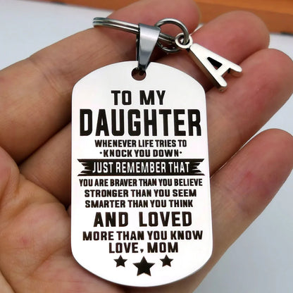 To My Son Daughter Keychain Gift From Mom Inspirational " Going Off To College" Happy.