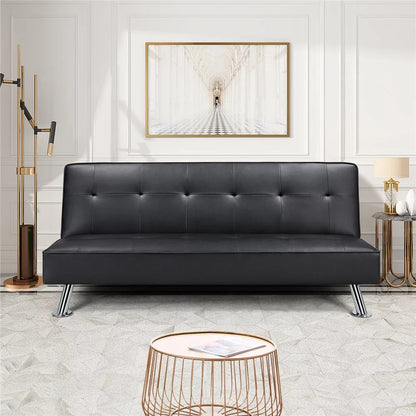 Convertible Faux Leather Futon