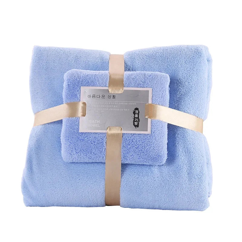 Plush Waffle Bath Towel Set