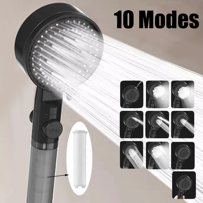 10 Spray Modes Filtered Shower Head