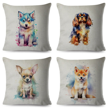 Adorable Watercolor Pet Pillowcase
